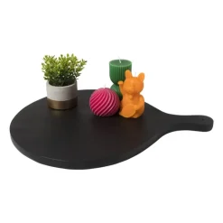 Xenos Borrelplank rond - zwart - 40x50x2 cm- Borrelplanken|Sushi Servies
