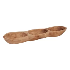 Xenos Borreltrio olijfhout - 39x10x4 cm- Borrelplanken|Tapasservies