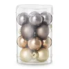 Xenos Box met kerstballen - bruin - ø2.5 cm - set van 16- Kerstballen