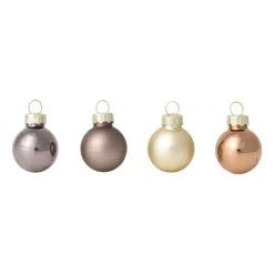 Xenos Box met kerstballen - bruin - ø2.5 cm - set van 16- Kerstballen