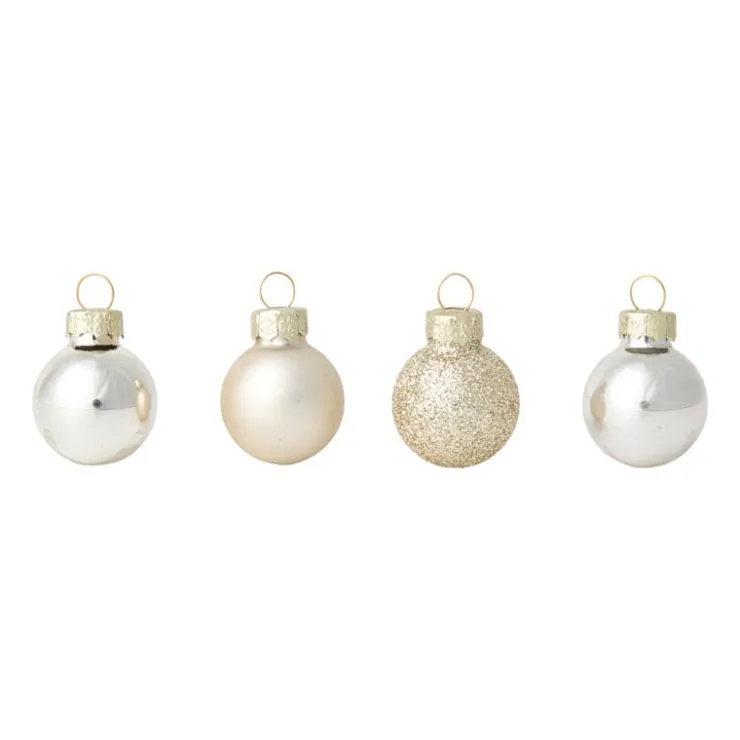 Xenos Box met kerstballen - goudkleurig - ø2.5 cm- set van 16- Kerstballen