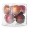 Xenos Box met kerstballen - rood - ø7 cm - set van 8- Kerstballen