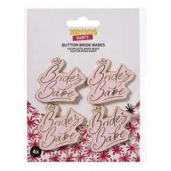 Xenos Brides babes buttons - roze - set van 4- Bruiloft