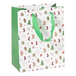 Xenos Cadeautas holly jolly maat M - diverse varianten- Kerst Inpakken
