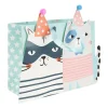 Xenos Cadeautasje cats - blauw - 18x21 cm- Cadeautasjes