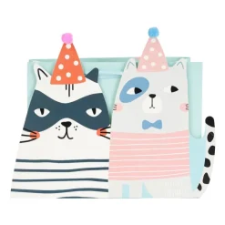 Xenos Cadeautasje cats - blauw - 18x21 cm- Cadeautasjes