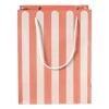 Xenos Cadeautasje streep - rood/beige - 22.9x17.5x10 cm- Cadeautasjes