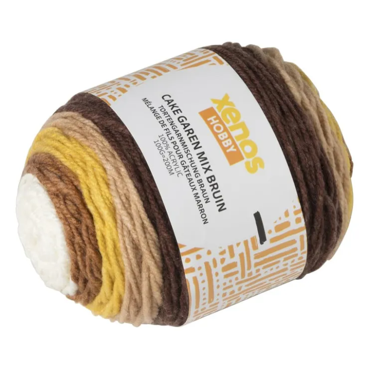 Xenos Cake garen mix - bruin - 100 gram - 200 meter- Garen