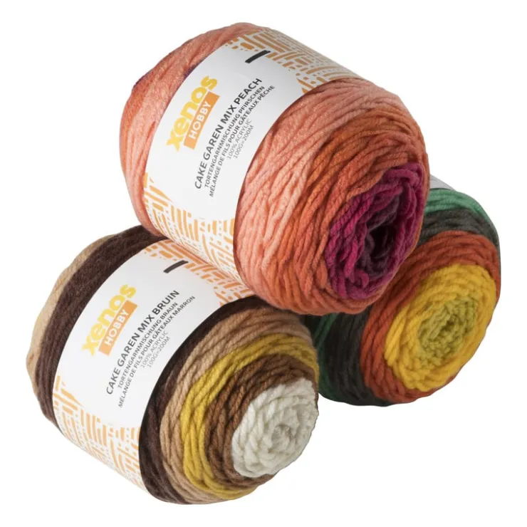 Xenos Cake garen mix - bruin - 100 gram - 200 meter- Garen