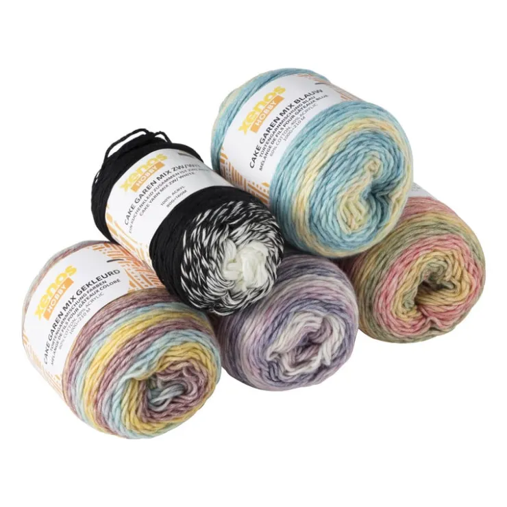 Xenos Cake garen mix - zwart/wit - 80 gram - 160 meter- Garen
