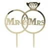 Xenos Cake topper Mr & Mrs - goud- Cake Toppers|Bruiloft