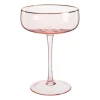Xenos Champagnecoupe gouden rand - roze - 220 ml- Ijs|Champagneglazen