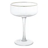 Xenos Champagnecoupe gouden rand - transparant - 220 ml- Champagneglazen