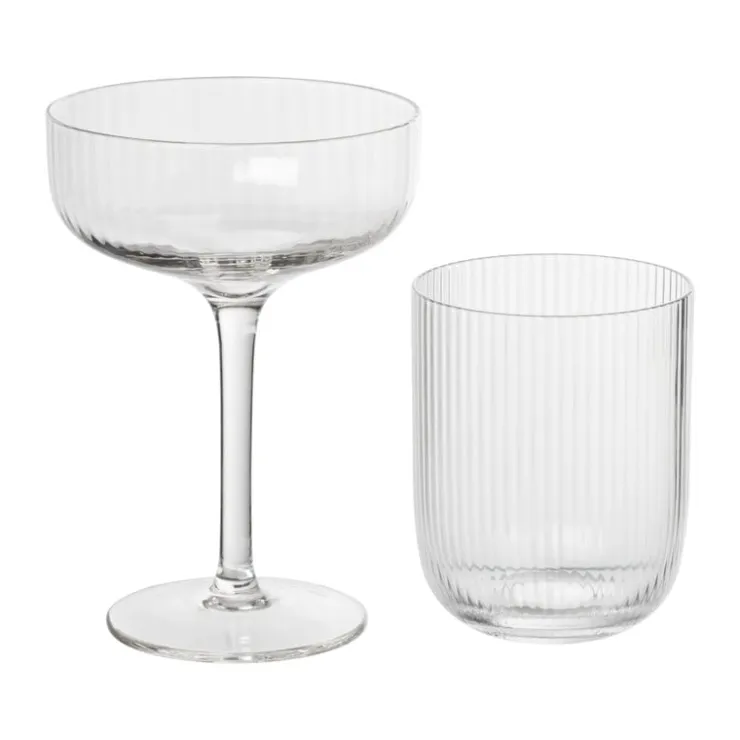 Xenos Champagnecoupe ribbel - glas - 200 ml- Champagneglazen