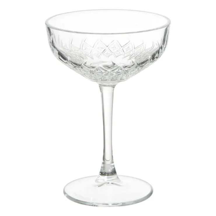 Xenos Champagnecoupe timeless - transparant - 255 ml- Kerst|Ijs