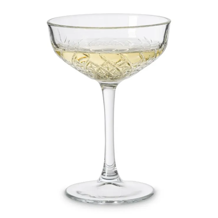 Xenos Champagnecoupe timeless - transparant - 255 ml- Kerst|Ijs