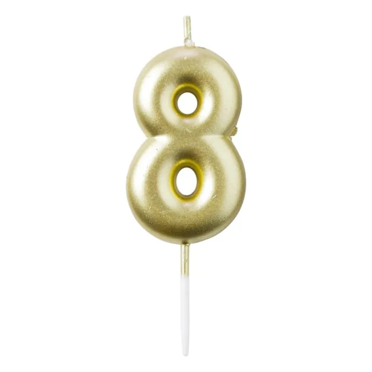 Xenos Cijferkaars 8 - goud- Taartkaarsjes|Kinderfeestjes