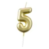 Xenos Cijferkaars 5 - goud- Taartkaarsjes|Kinderfeestjes
