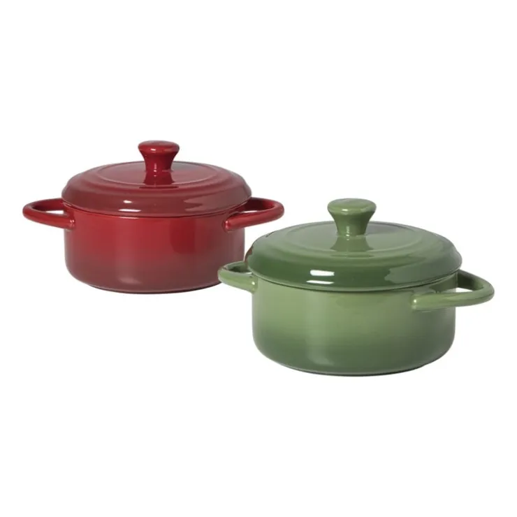 Xenos Cocotte pannetje - groen- Kerst|Ovenschalen