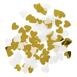 Xenos Confetti hartjes Goud/Wit- Confetti|Bruiloft