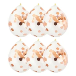 Xenos Confettiballon - paars/roze - 6 stuks- Ballonnen|Bruiloft