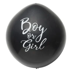 Xenos Confettiballon gender reveal - zwart - ø60 cm- Ballonnen|Babyshower