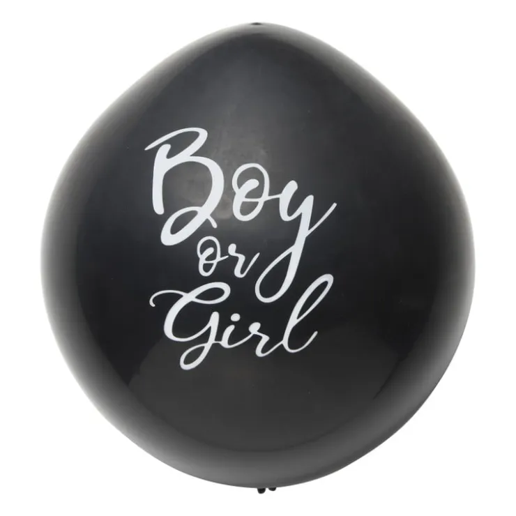 Xenos Confettiballon gender reveal - zwart - ø60 cm- Ballonnen|Babyshower