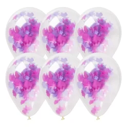 Xenos Confettiballonnen unicorn - set van 6- Ballonnen|Kinderfeestjes