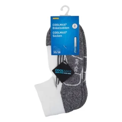 Xenos Coolmax enkelsokken - 35/38 - wit/grijs - 2 paar- Sportsokken