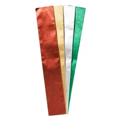 Xenos Crepe papier metallic - multikleur - set van 4- Knutselpapier|Kerst Inpakken