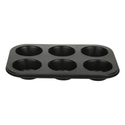 Xenos Cupcake bakvorm - zwart - 6 cups- Bakvormen