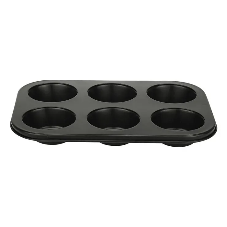 Xenos Cupcake bakvorm - zwart - 6 cups- Bakvormen