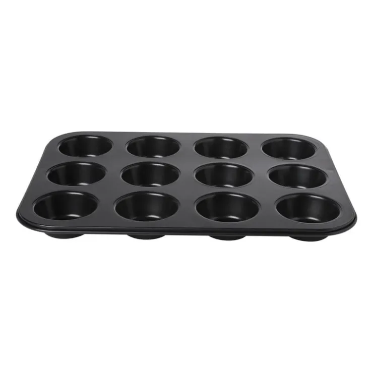 Xenos Cupcake bakvorm - zwart - 12 cups- Bakvormen