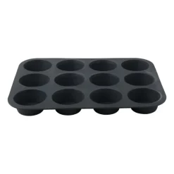 Xenos Cupcakevorm siliconen - grijs - 33x25x3 cm- Bakvormen