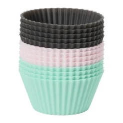Xenos Cupcakevormpjes - set van 12 - siliconen- Bakvormen