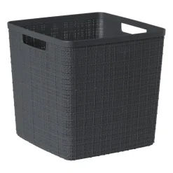 Xenos Curver jute opbergmand cube - 17 liter - grijs- Opbergboxen