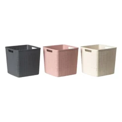 Xenos Curver jute opbergmand cube - 17 liter - beige- Opbergboxen