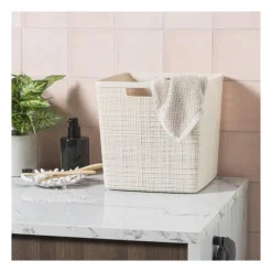Xenos Curver jute opbergmand cube - 17 liter - beige- Opbergboxen