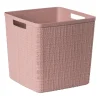 Xenos Curver jute opbergmand cube - 17 liter - roze- Opbergboxen