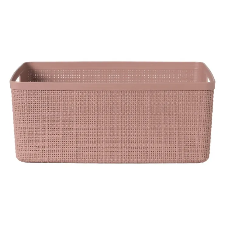 Xenos Curver jute opbergmand M - 12 liter - roze- Opbergboxen