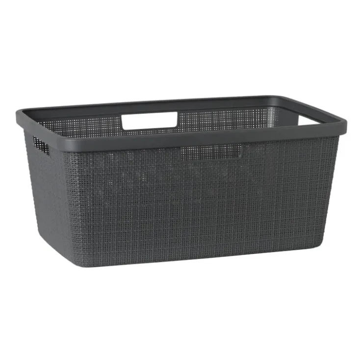 Curver jute wasmand - 46 liter - grijs- Wasmanden