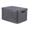 Curver opbergmand met deksel groot - grijs - 23x44x33 cm- Opbergbakken|Opbergboxen