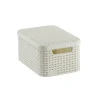 Curver opbergmand met deksel klein - wit - 13x29x19 cm- Opbergbakken|Opbergboxen