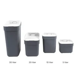 Curver prullenbak ready to collect - donkergrijs/lichtgrijs - 10 liter- Pedaalemmers|Prullenbakken