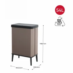 Curver prullenbak Verto - rosékleurig/zwart - 54 liter- Pedaalemmers|Prullenbakken