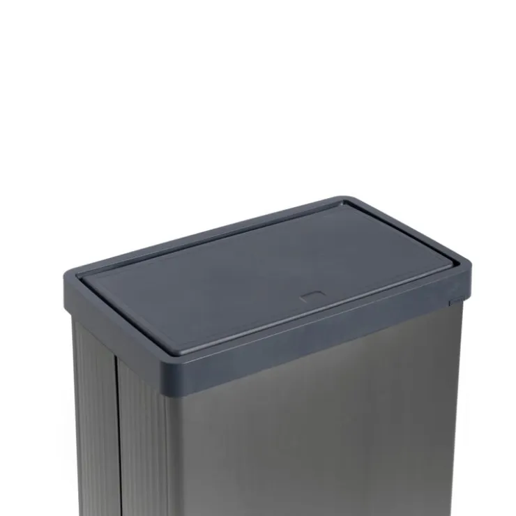 Curver prullenbak Verto - grijs/zwart - 54 liter- Pedaalemmers|Prullenbakken