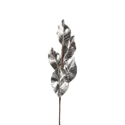 Xenos Deco blad - zilver - 77 cm- Kunstbloemen