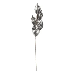 Xenos Deco blad - zilver - 77 cm- Kunstbloemen