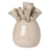 Xenos Decoratie vaas keramiek koraal - beige - 12.5x9x17 cm- Vazen|Vazen