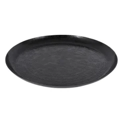 Xenos Decoratieplateau - zwart - Ø34 cm- Kaarsenplateaus